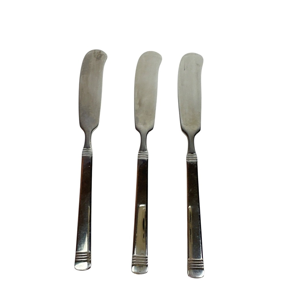 Set of 3 Fitz and Floyd Butter Knives Stainless Steel